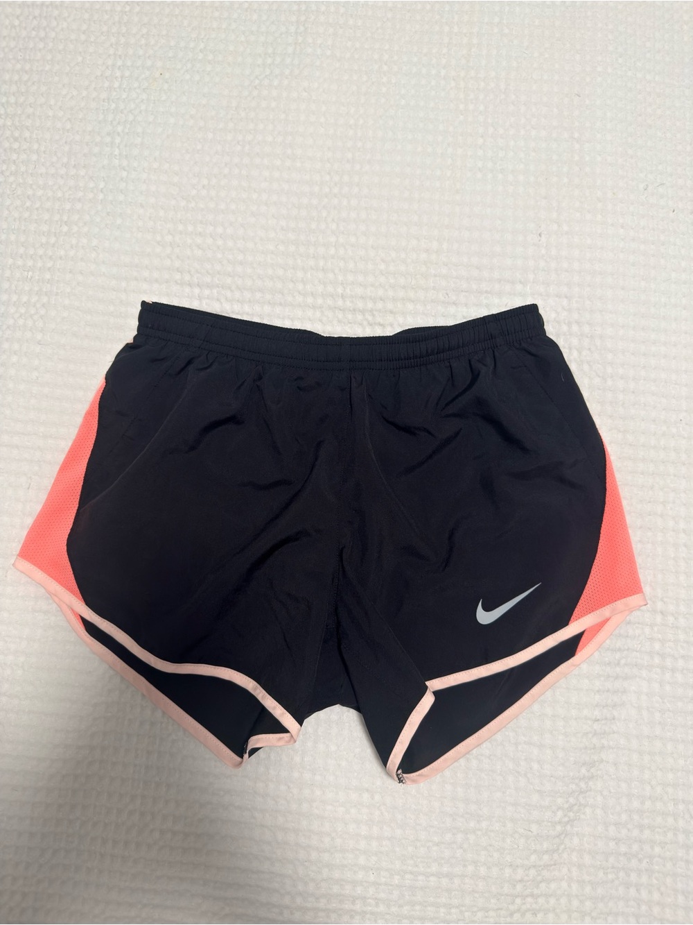 Nike Black Athletic Shorts with Coral Accent